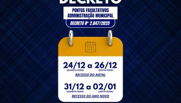 📢 PONTO FACULTATIVO NA ADMINISTRAÇÃO MUNICIPAL